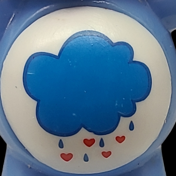 CARE BEARS "GRUMPY BEAR"   BLUE RAIN CLOUD TCFC FIGURE -2 3/8" - Picture 9 of 9
